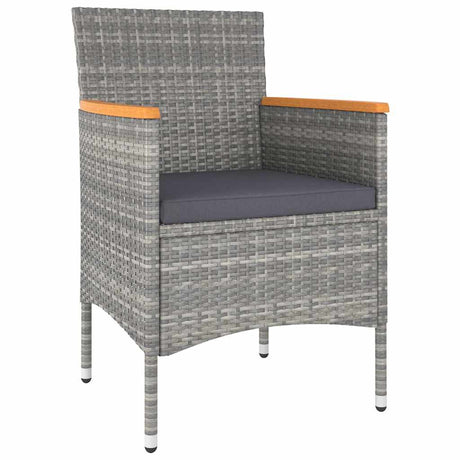 Vidaxl 5-delige bistroset poly rattan en massief acaciahout grijs