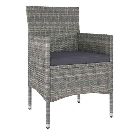Vidaxl 5-delige bistroset poly rattan en gehard glas grijs