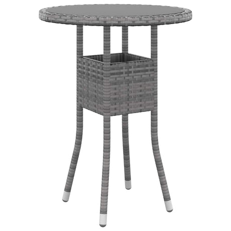 Vidaxl 3-delige tuinset poly rattan grijs
