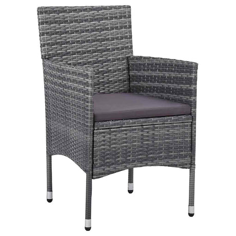 Vidaxl 3-delige tuinset poly rattan grijs