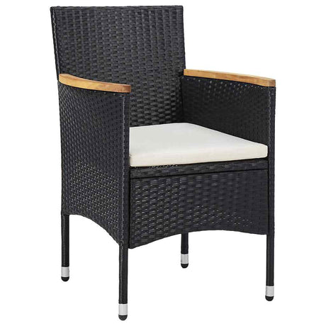 Vidaxl 3-delige tuinset poly rattan zwart