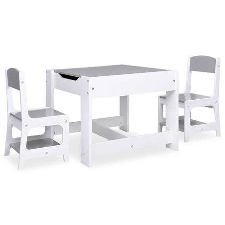 Vidaxl kindertafel met 2 stoelen mdf wit