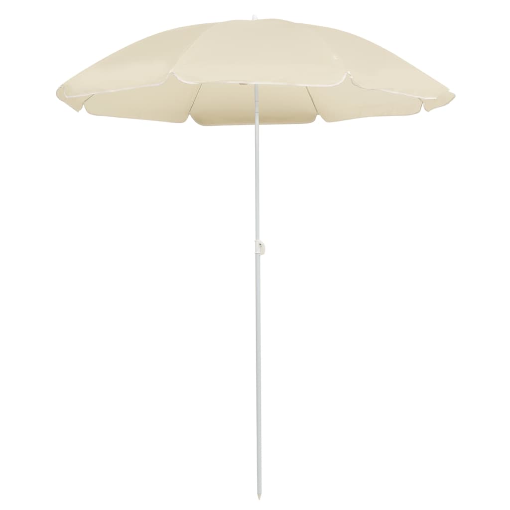 Vidaxl parasol met stalen paal 180 cm zandkleurig