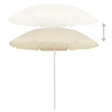 Vidaxl parasol met stalen paal 180 cm zandkleurig