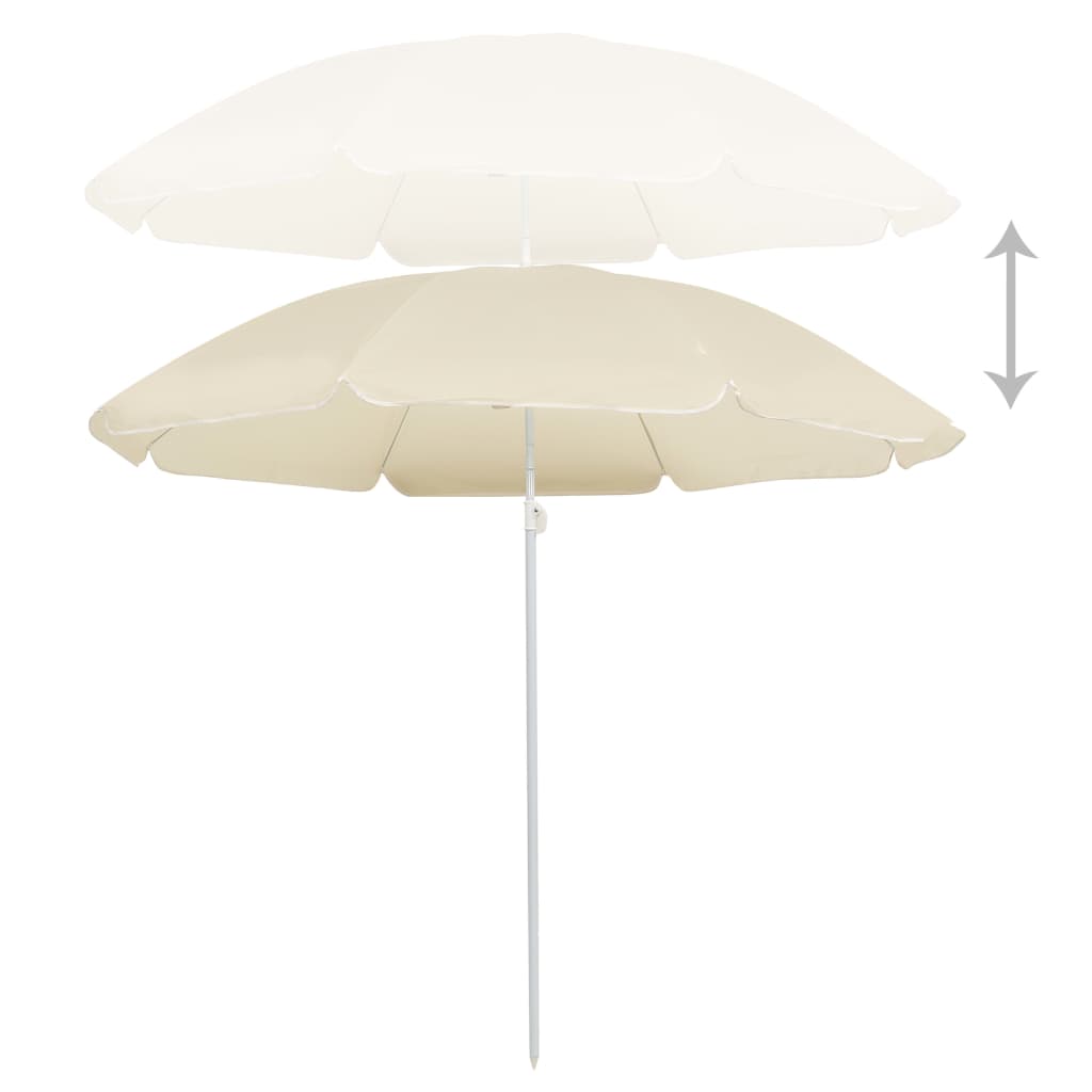 Vidaxl parasol met stalen paal 180 cm zandkleurig