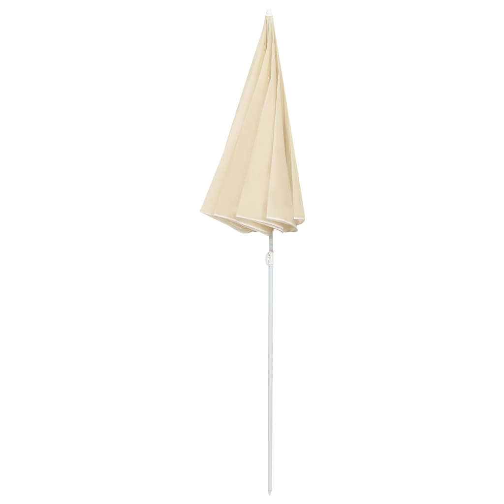 Vidaxl parasol met stalen paal 180 cm zandkleurig