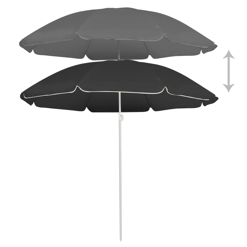 Vidaxl parasol met stalen paal 180 cm antracietkleurig