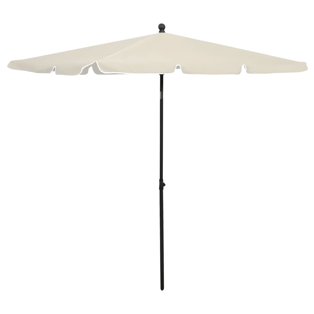 Vidaxl parasol met paal 210x140 cm zandkleurig