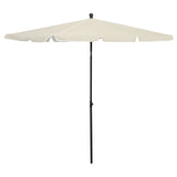 Vidaxl parasol met paal 210x140 cm zandkleurig