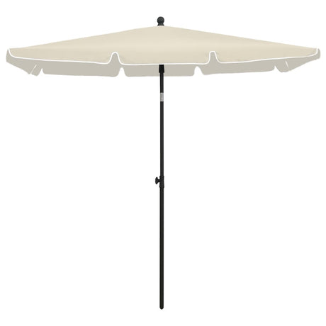 Vidaxl parasol met paal 210x140 cm zandkleurig