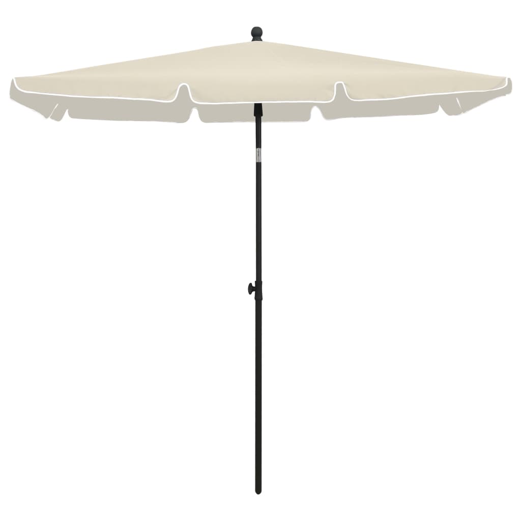 Vidaxl parasol met paal 210x140 cm zandkleurig