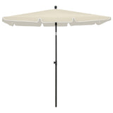 Vidaxl parasol met paal 210x140 cm zandkleurig