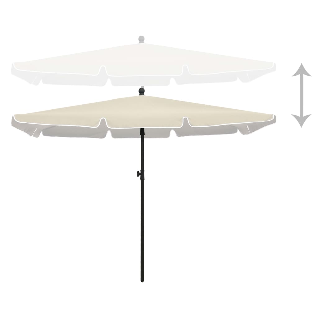 Vidaxl parasol met paal 210x140 cm zandkleurig