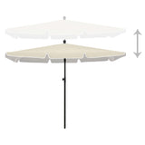 Vidaxl parasol met paal 210x140 cm zandkleurig