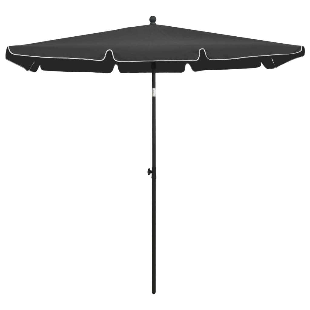 Vidaxl parasol met paal 210x140 cm antracietkleurig