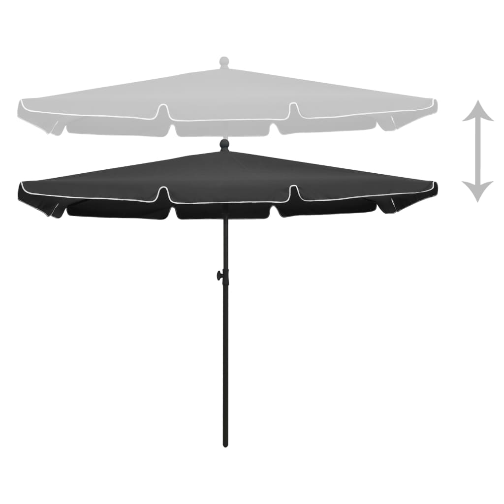 Vidaxl parasol met paal 210x140 cm antracietkleurig