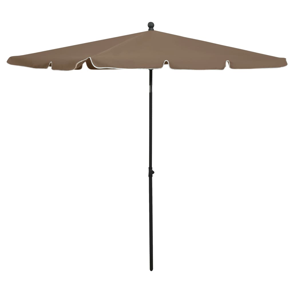 Vidaxl parasol met paal 210x140 cm taupe