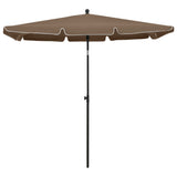 Vidaxl parasol met paal 210x140 cm taupe