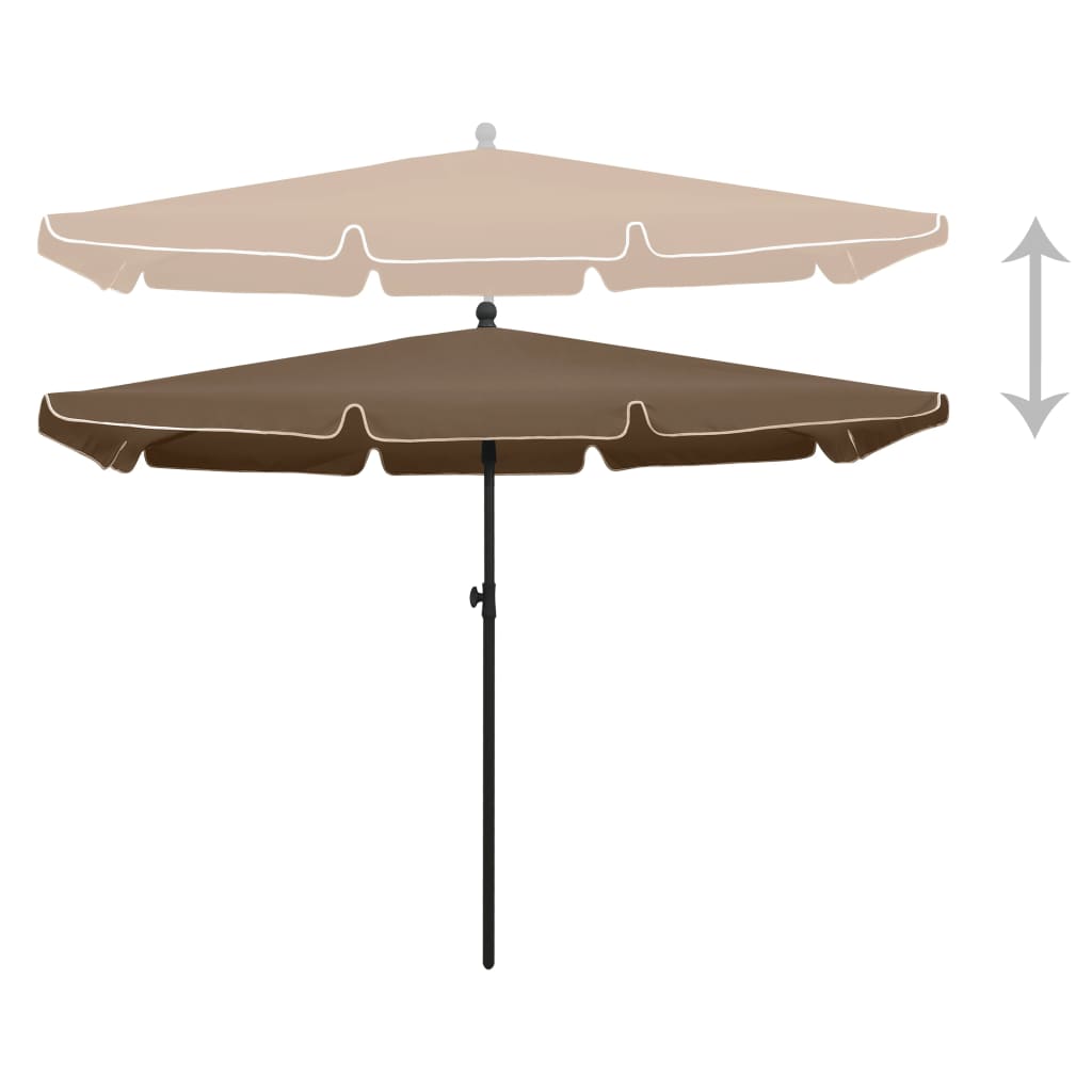 Vidaxl parasol met paal 210x140 cm taupe