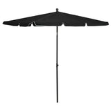 Vidaxl parasol met paal 210x140 cm zwart