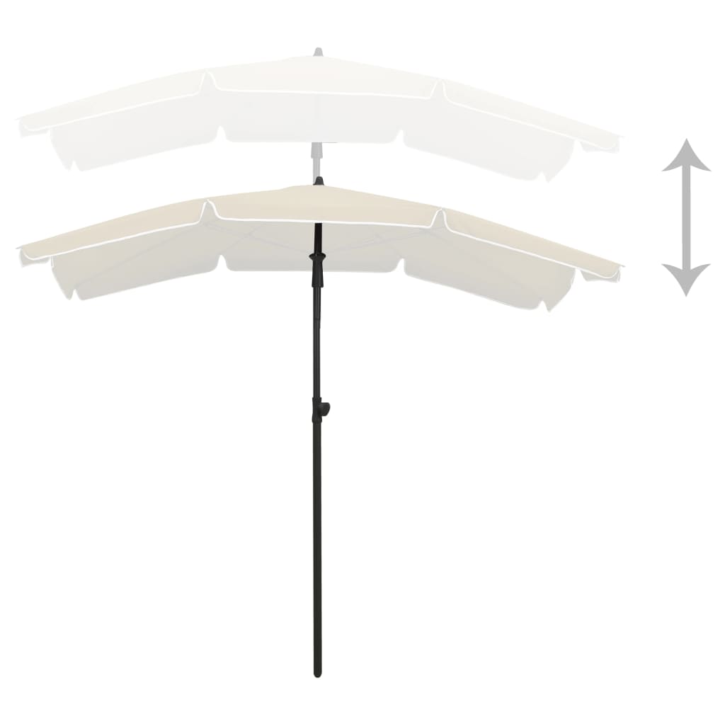 Vidaxl parasol met paal 200x130 cm zandkleurig