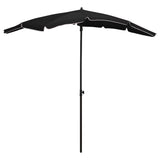 Vidaxl parasol met paal 200x130 cm zwart