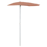 Vidaxl parasol half met paal 180x90 cm terracottakleurig