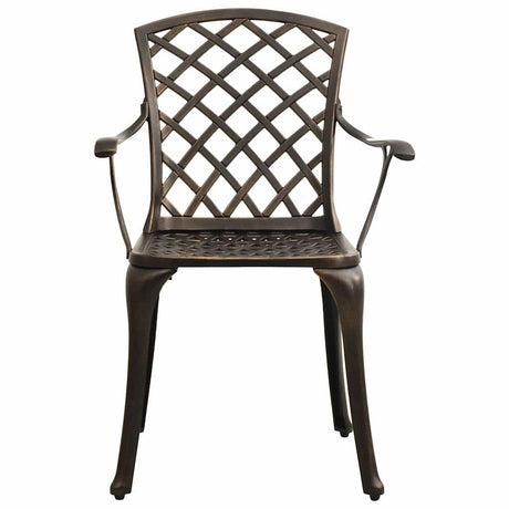 Vidaxl tuinstoelen 2 st gietaluminium bronskleurig