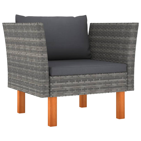 Vidaxl tuinbank poly rattan en massief eucalyptushout
