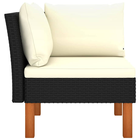 Vidaxl hoekbank poly rattan en massief eucalyptushout