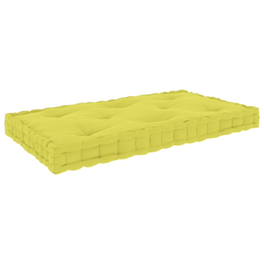 VidaXL Palletvloerkussen 73x40x7 cm katoen appeltjesgroen