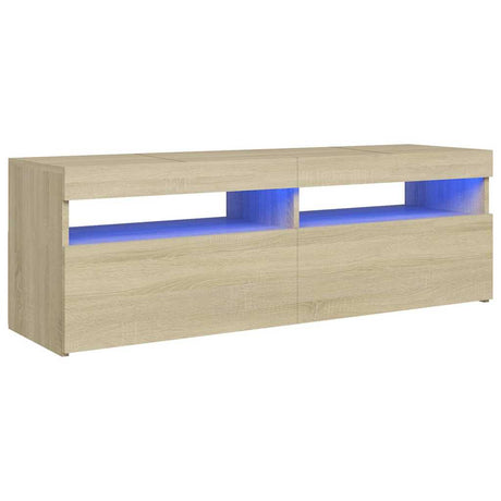 Vidaxl tv-meubel met led-verlichting 120x35x40 cm sonoma eikenkleurig