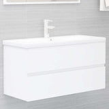 Vidaxl wastafelkast 90x38,5x45 cm bewerkt hout wit
