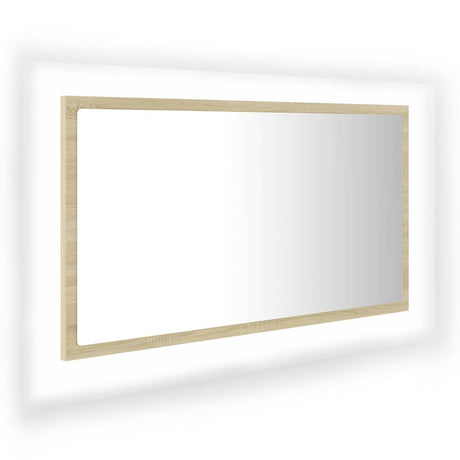 Vidaxl badkamerspiegel led 80x8,5x37 cm acryl sonoma eikenkleurig