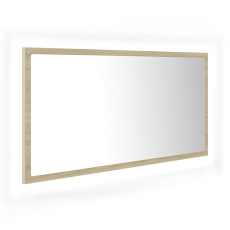 Vidaxl badkamerspiegel led 90x8,5x37 cm acryl sonoma eikenkleurig