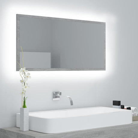 Vidaxl badkamerspiegel led 90x8,5x37 cm acryl betongrijs