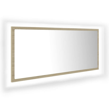 Vidaxl badkamerspiegel led 100x8,5x37 cm acryl sonoma eikenkleurig
