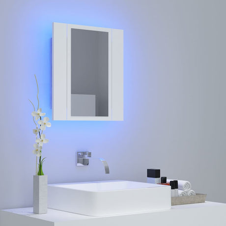 Vidaxl badkamerkast met spiegel en led 40x12x45 cm acryl wit