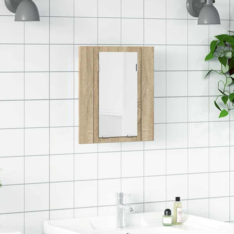 Vidaxl badkamerkast met spiegel led 40x12x45 acryl sonoma eikenkleurig