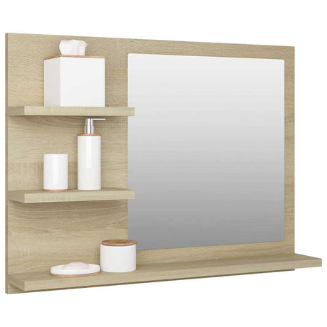 Vidaxl badkamerspiegel 60x10,5x45 cm bewerkt hout sonoma eikenkleurig