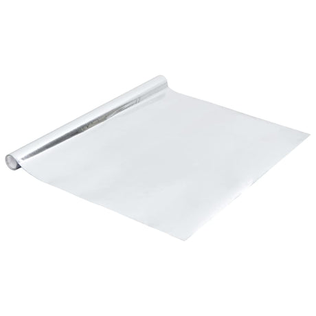 Vidaxl meubelfolie zelfklevend 500x90 cm pvc hoogglans zilverkleurig