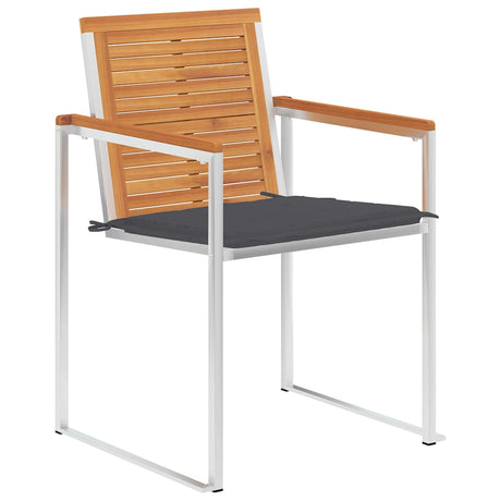 Vidaxl tuinstoelen 2 st met kussens massief acaciahout en staal