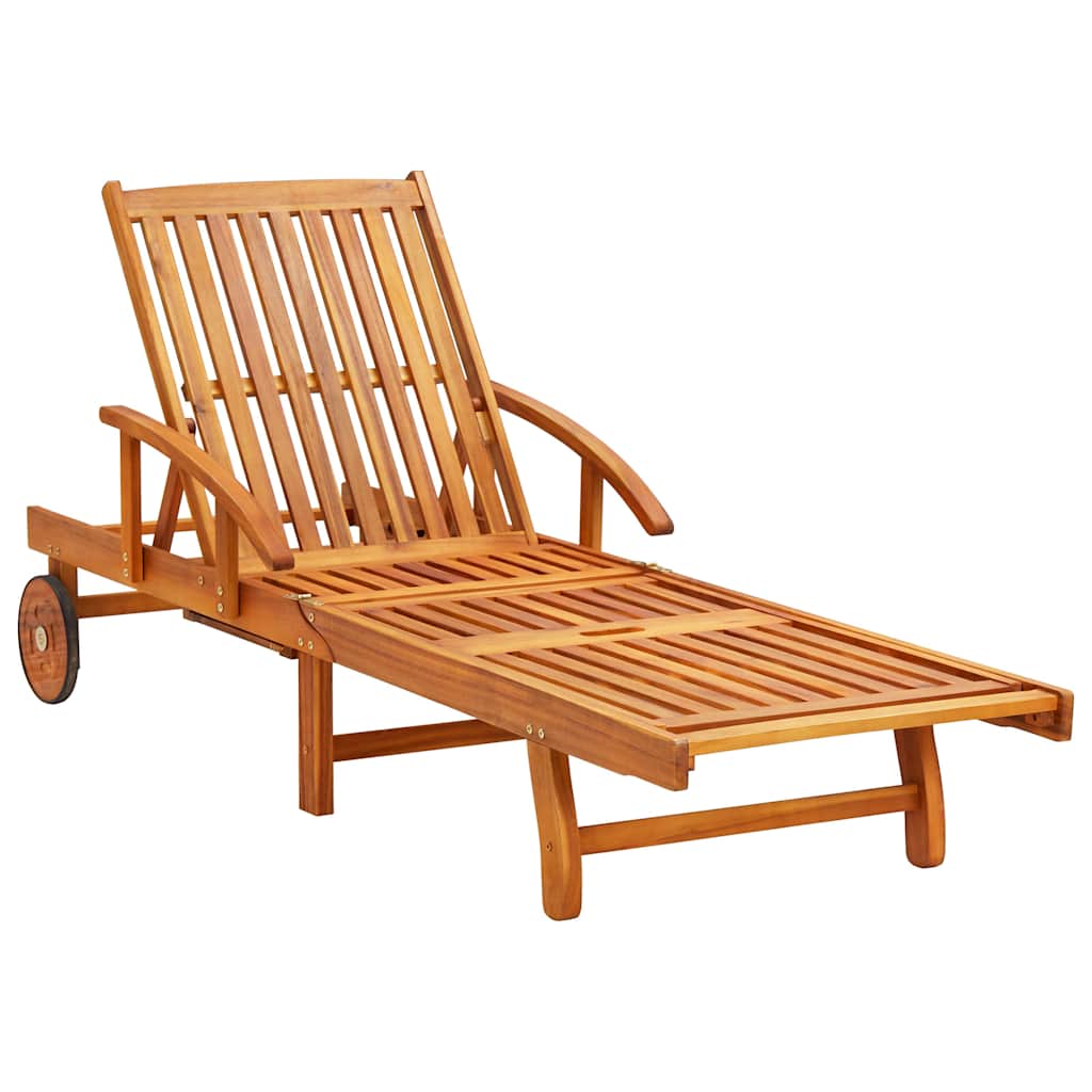 Vidaxl ligbed met kussen massief acaciahout