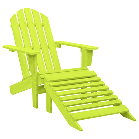 Vidaxl tuinstoel adirondack met voetenbank massief vurenhout groen
