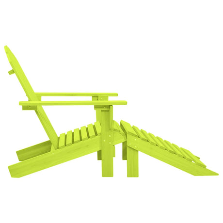 Vidaxl tuinstoel adirondack met voetenbank massief vurenhout groen