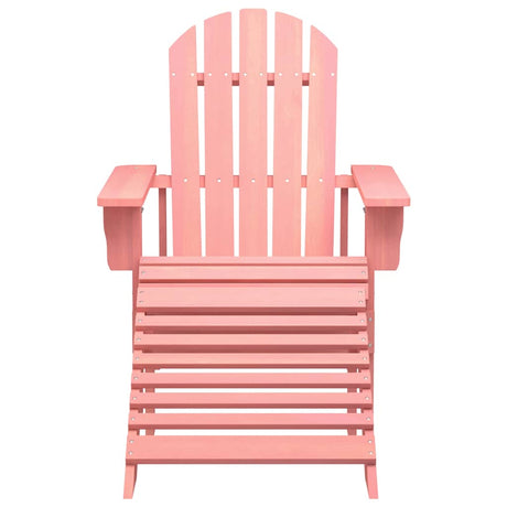 Vidaxl tuinstoel adirondack met voetenbank massief vurenhout roze