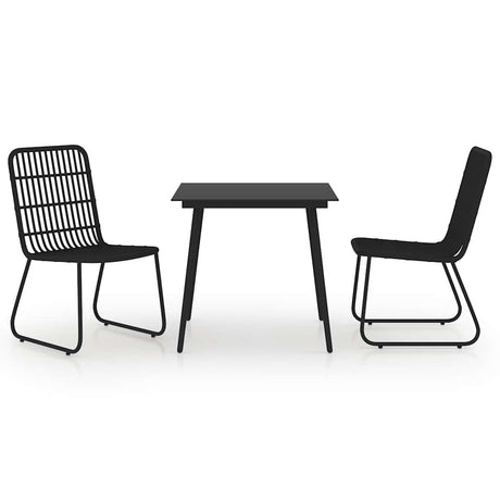 Vidaxl 3-delige tuinset poly rattan en glas