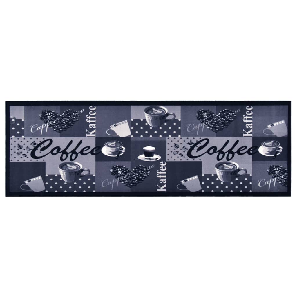 Vidaxl keukenmat wasbaar coffee 60x180 cm blauw