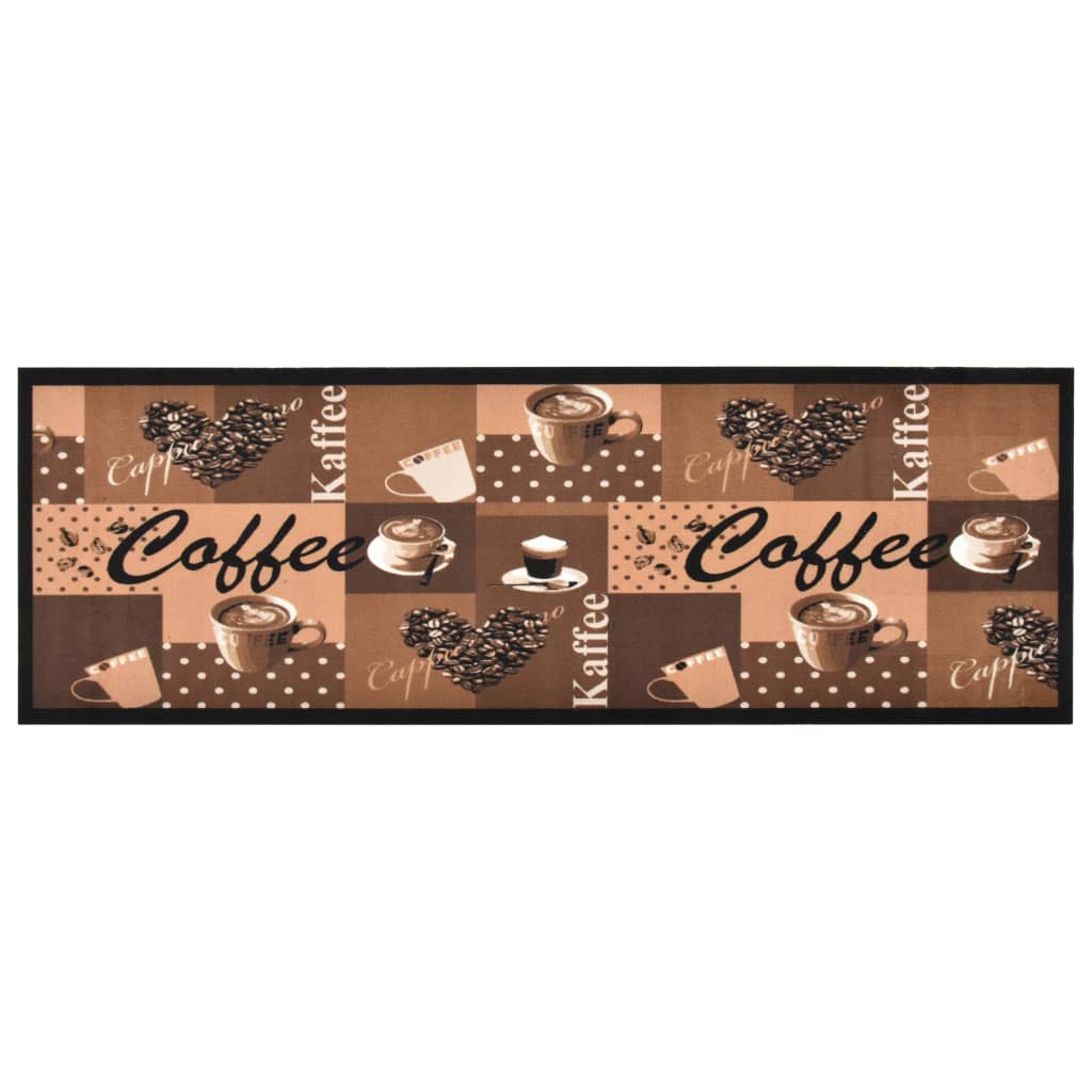 Vidaxl keukenmat wasbaar coffee 60x300 cm bruin