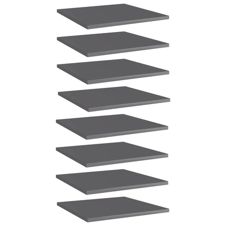 Vidaxl wandschappen 8 st 40x40x1,5 cm bewerkt hout hoogglans grijs